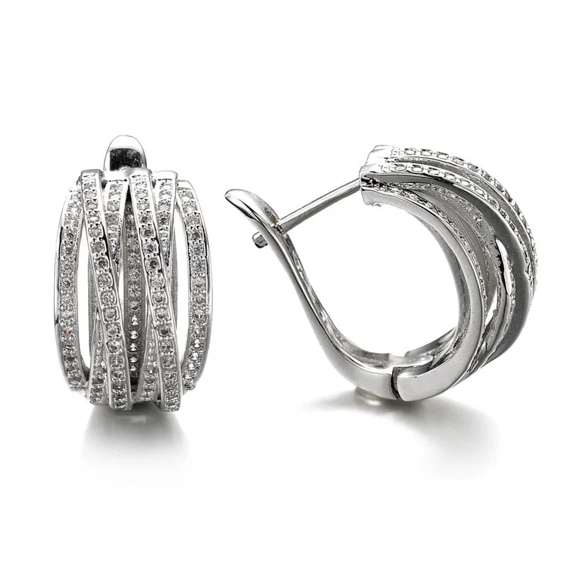 Circle Wedding Drop Earrings