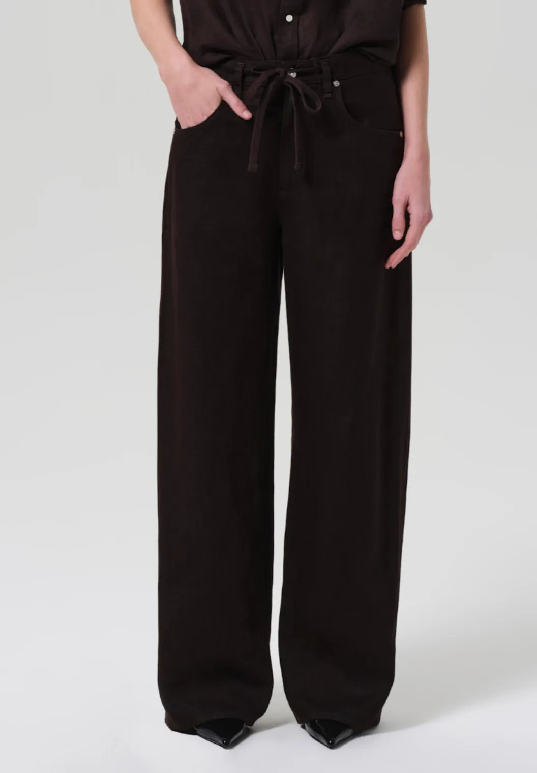 CITIZENS OF HUMANITY BRYNN DRAWSTRING LINEN TROUSER