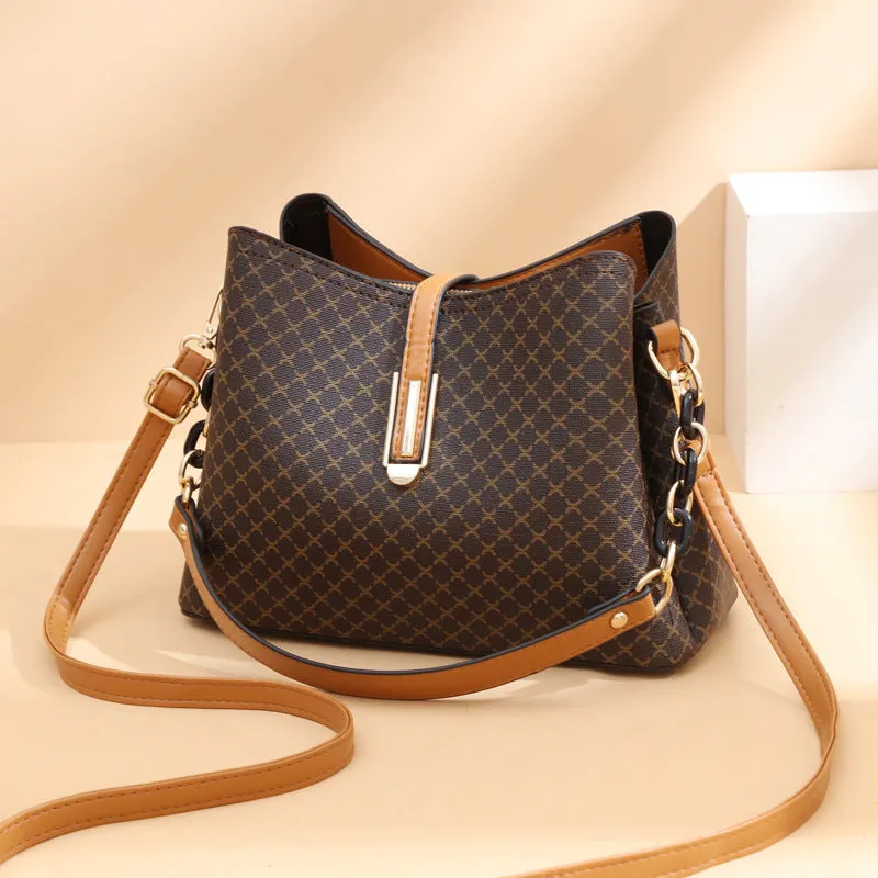 Classic Checkered Bucket Bag