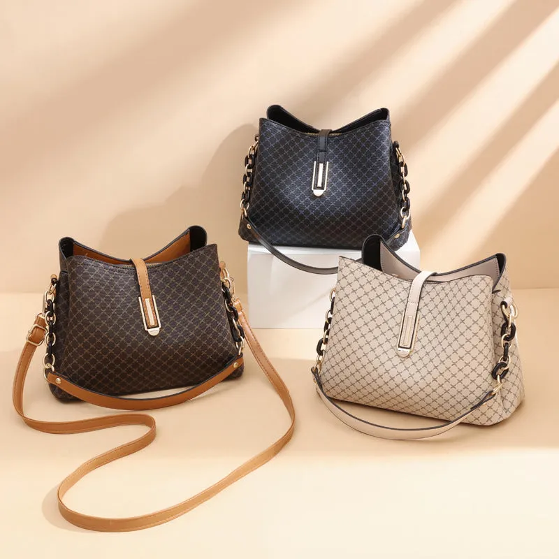 Classic Checkered Bucket Bag