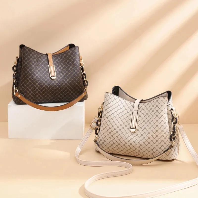 Classic Checkered Bucket Bag
