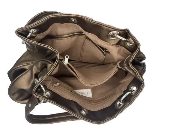 Cleo Metallic Brown Shoulder Bag