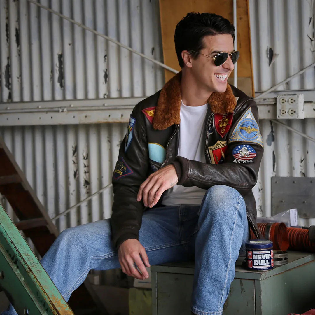 Cockpit USA Movie Hero Top Gun Navy G-1 Leather Jacket