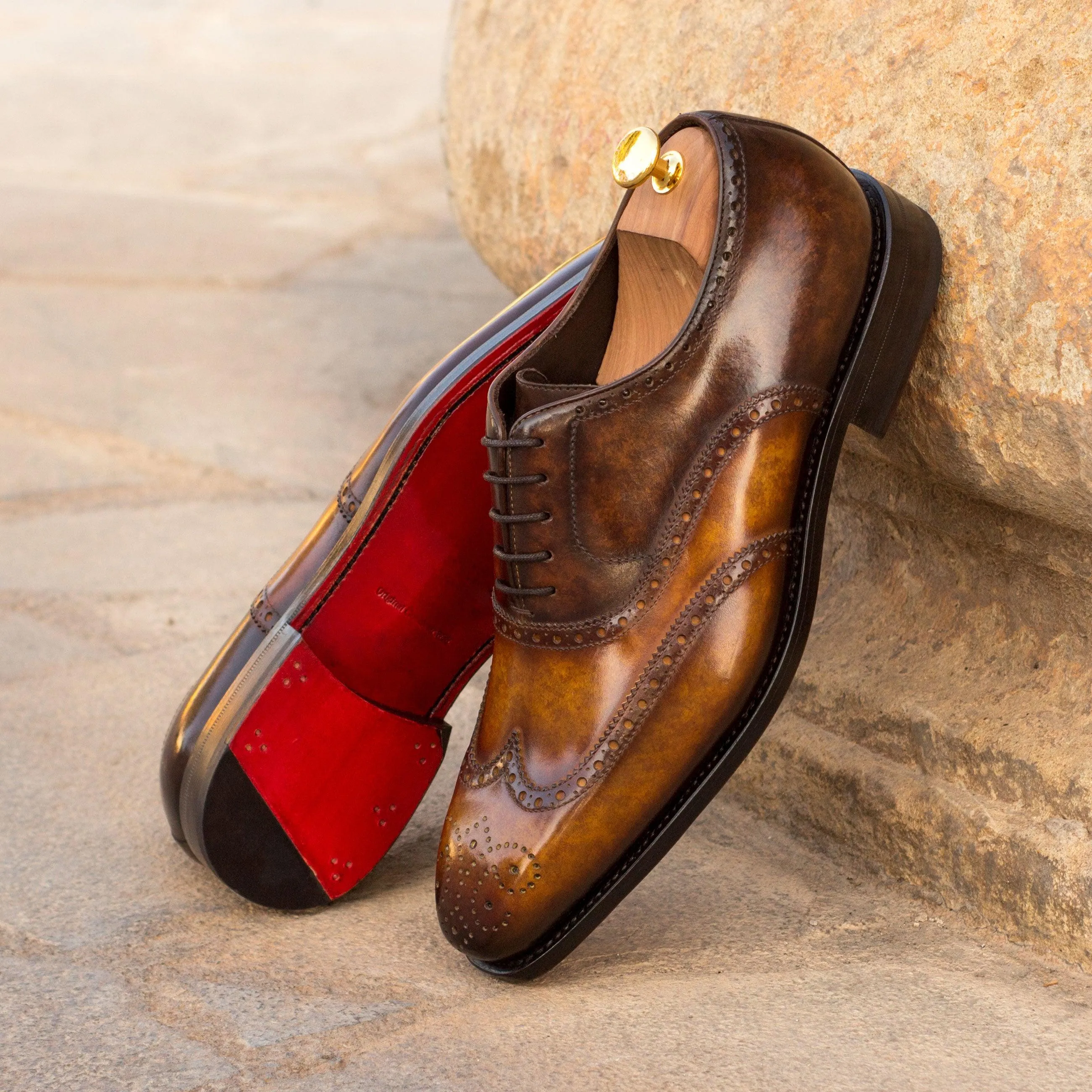Cognac & Brown Marble Patina Brogue