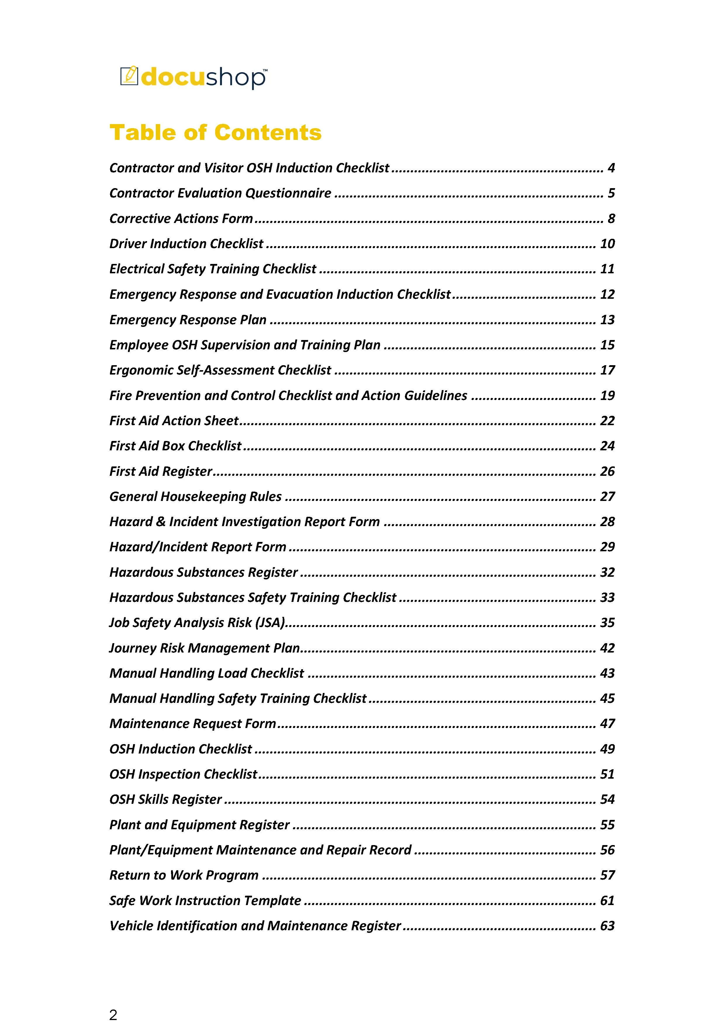 Complete Occupational Health & Safety Pack