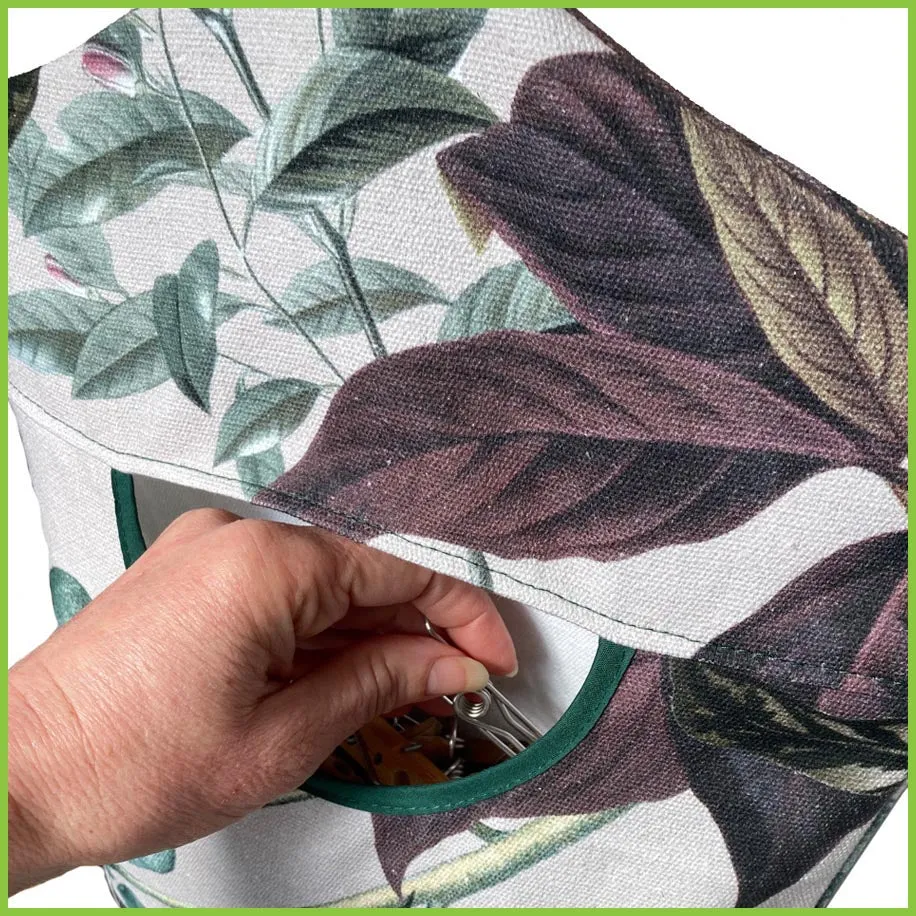 Cotton Peg Bag - Botanical Leaves