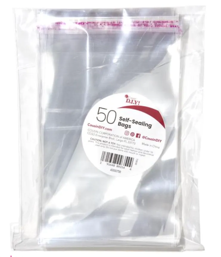 Cousin DIY 4.125"X6.125" Self-Sealing Bags 50/Pkg {K120}
