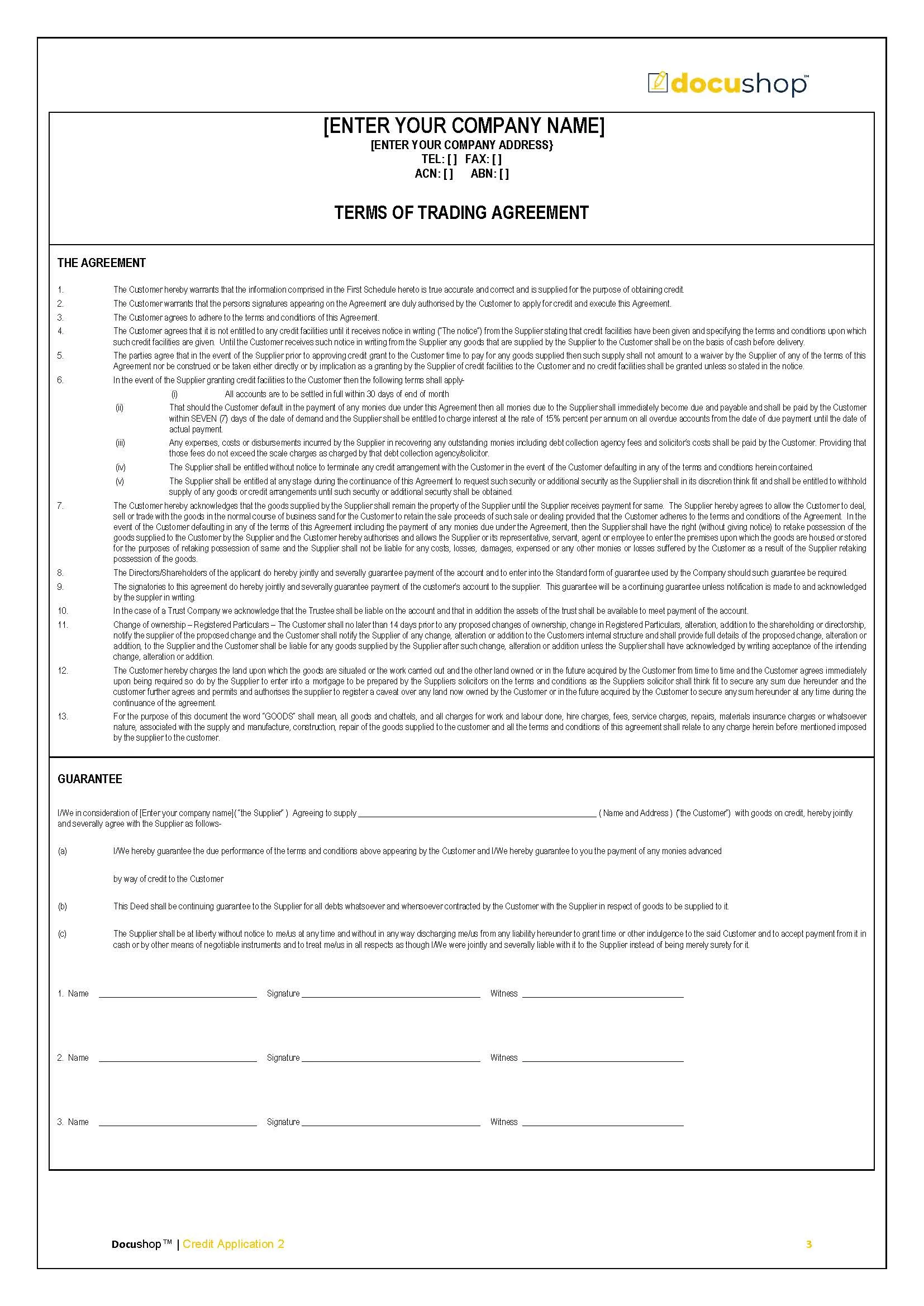 Credit Application Detailed