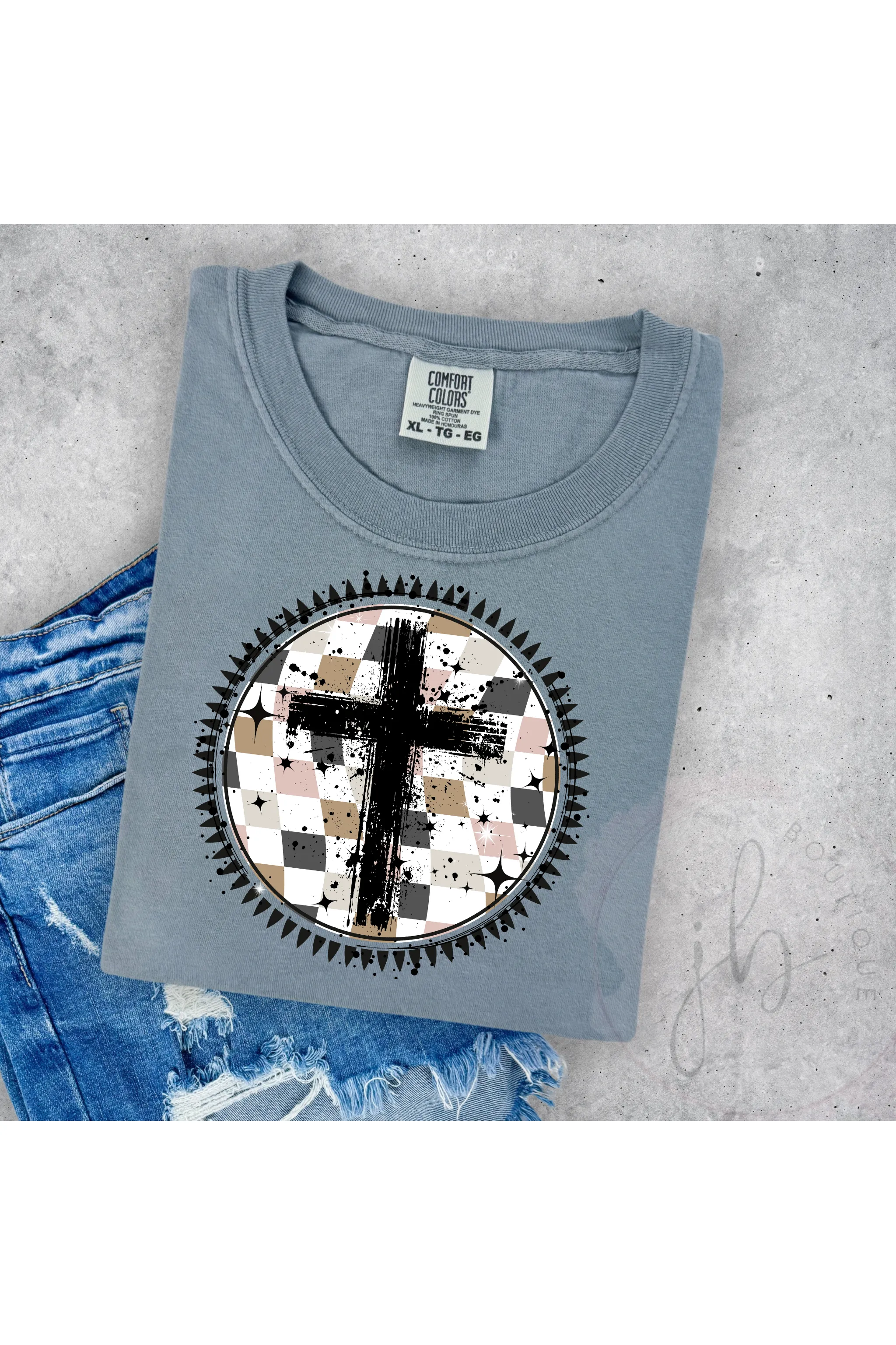 Cross Checkered Circle Tee