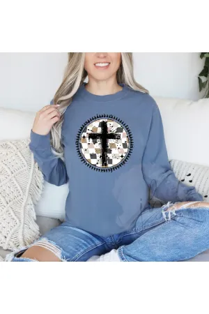 Cross Checkered Circle Tee
