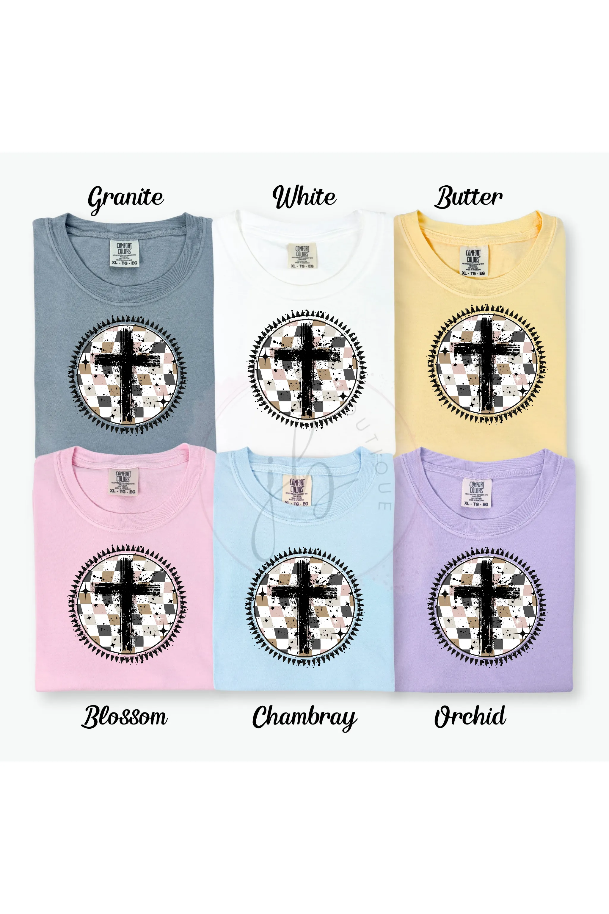 Cross Checkered Circle Tee