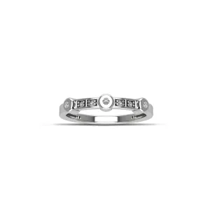 Cubic Zirconia Fashion Stackable Ring in Sterling Silver