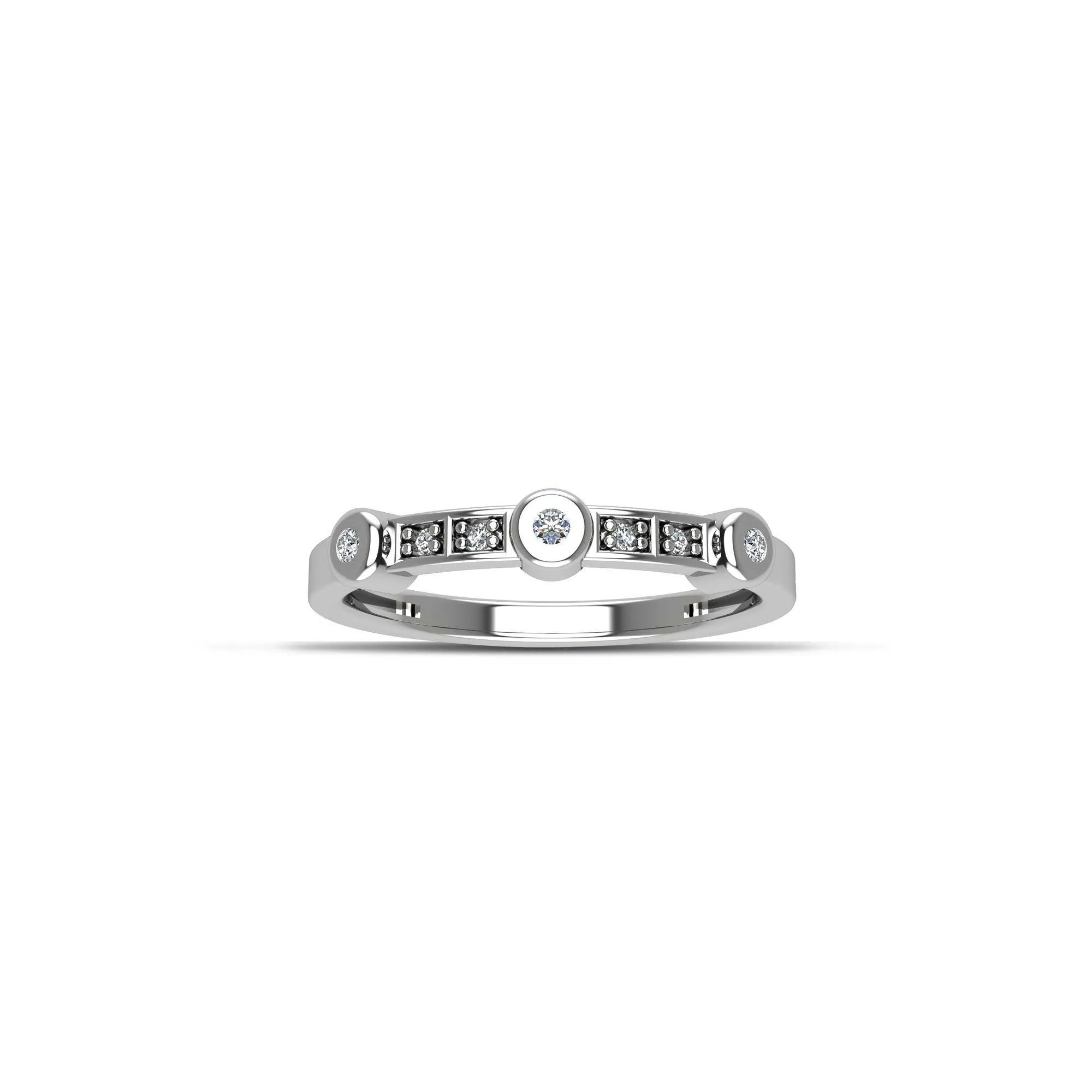Cubic Zirconia Fashion Stackable Ring in Sterling Silver