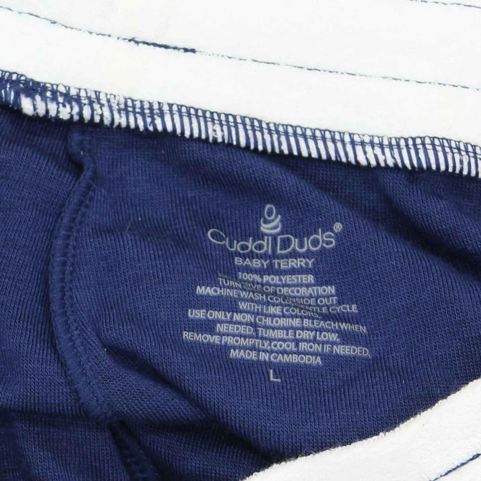 Cuddl Duds Women's Sun Baby Terry Shorts Navy Blue Large