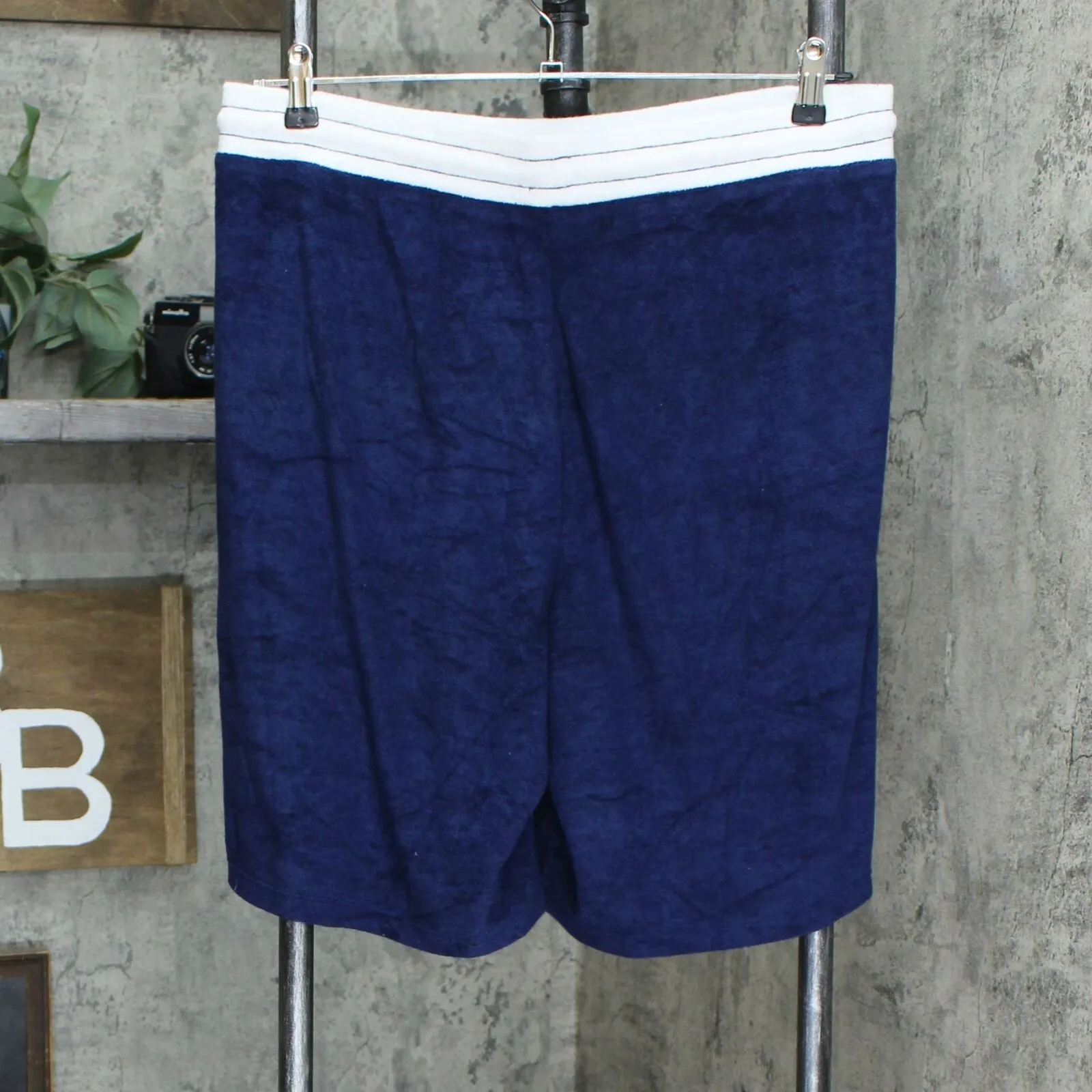 Cuddl Duds Women's Sun Baby Terry Shorts Navy Blue Large
