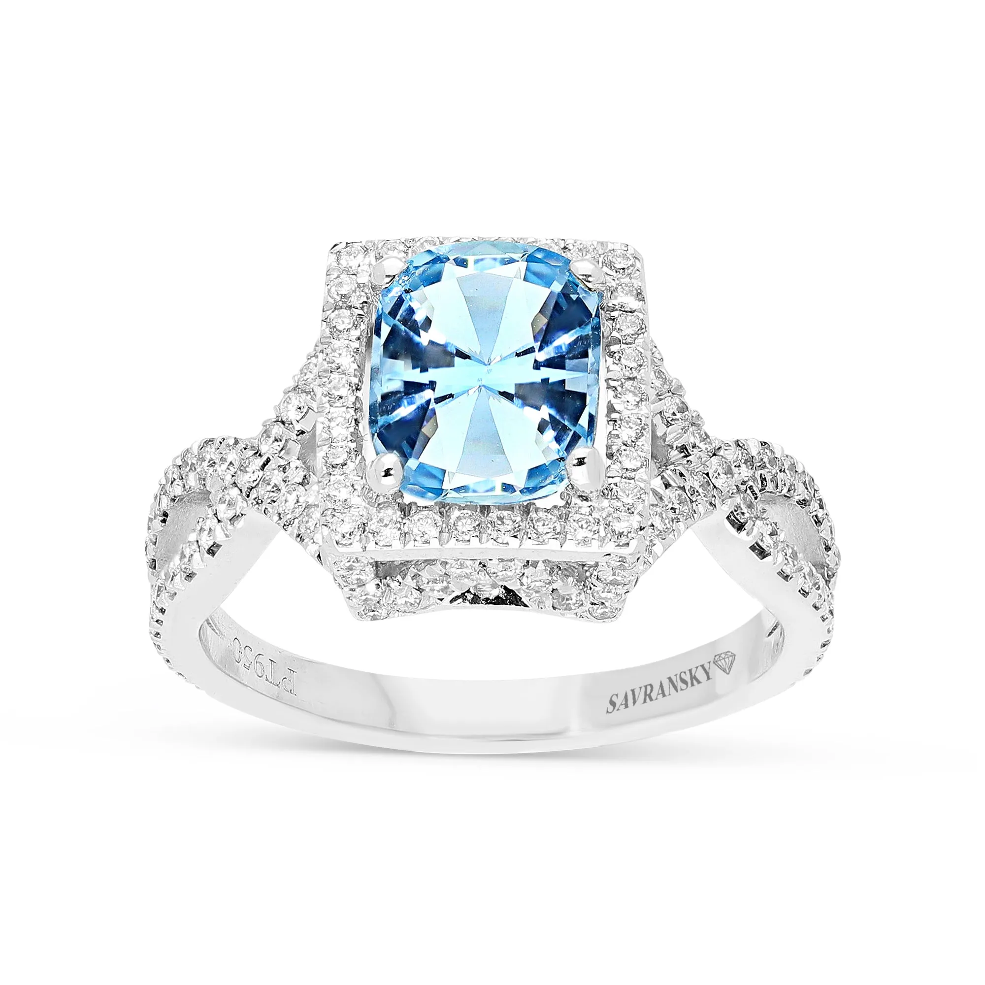 Cushion Cut Aquamarine Ring - 3 Carat