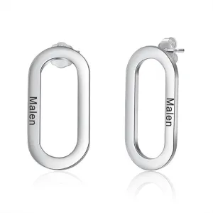 Customized Name Engraved Geometric Earrings For Women