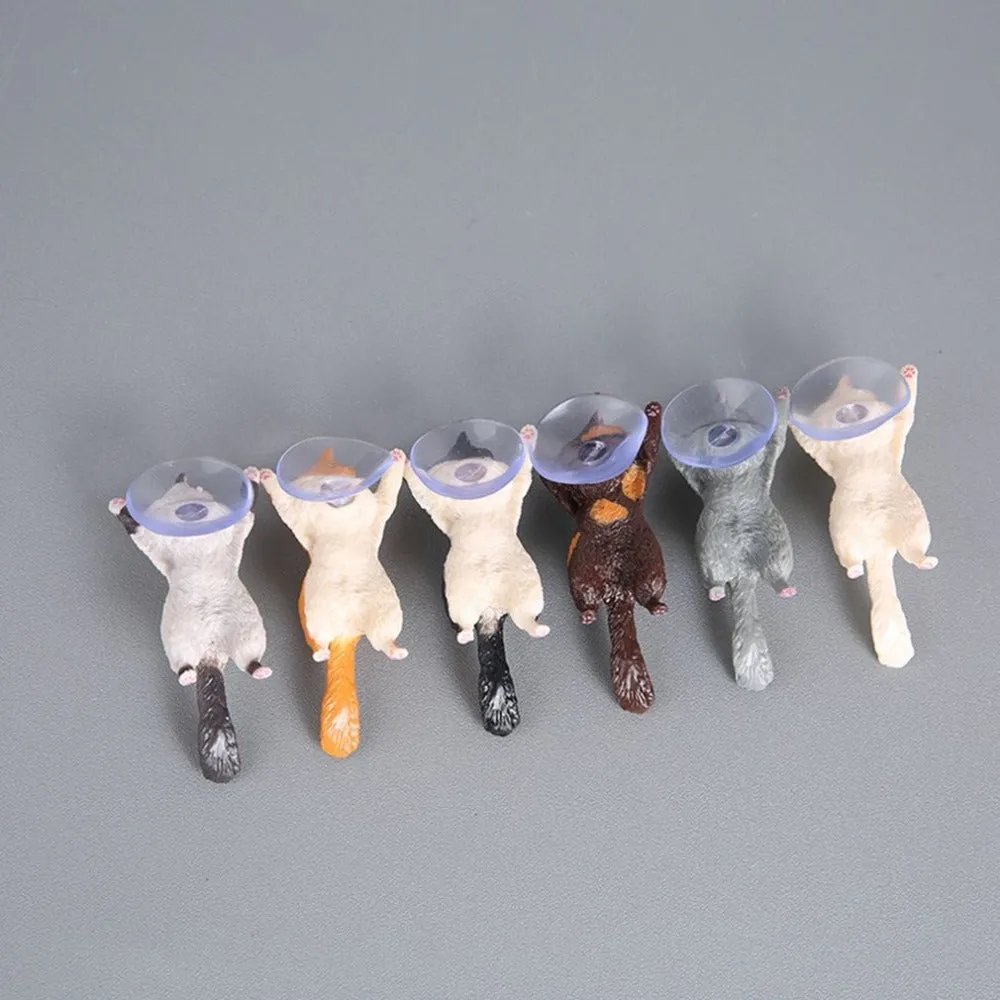 Cute Cartoon Cat Phone Holder Car Mount Sucker Bracket Universal for Sumsung Huawei LG iPhone X XS 8 7 6 white