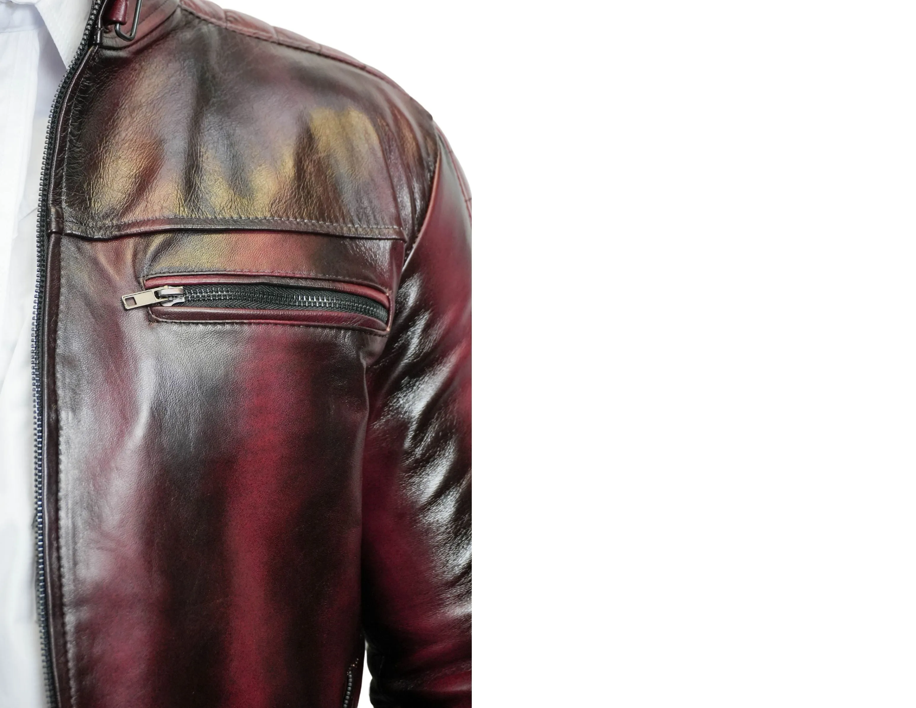 Dante Cherry Leather Jacket