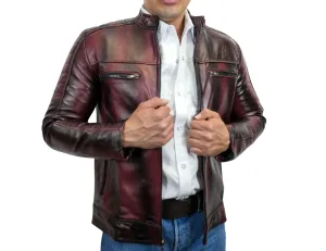 Dante Cherry Leather Jacket