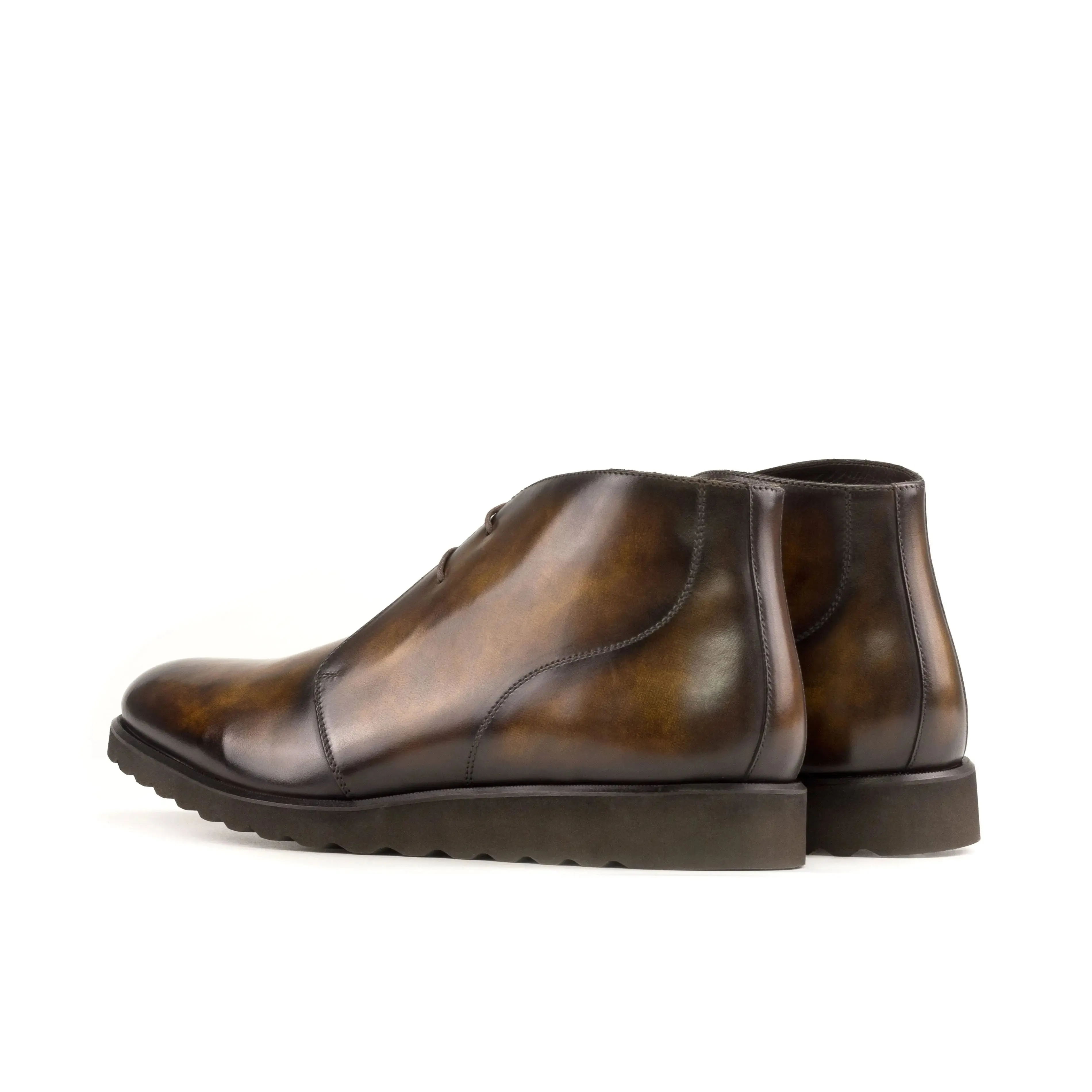 DapperFam Vivace in Tobacco Men's Hand-Painted Patina Chukka