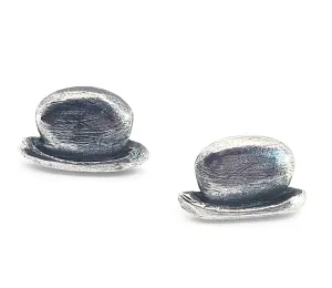 Darby bowler hat vintage detailed sterling silver stud earrings dapper