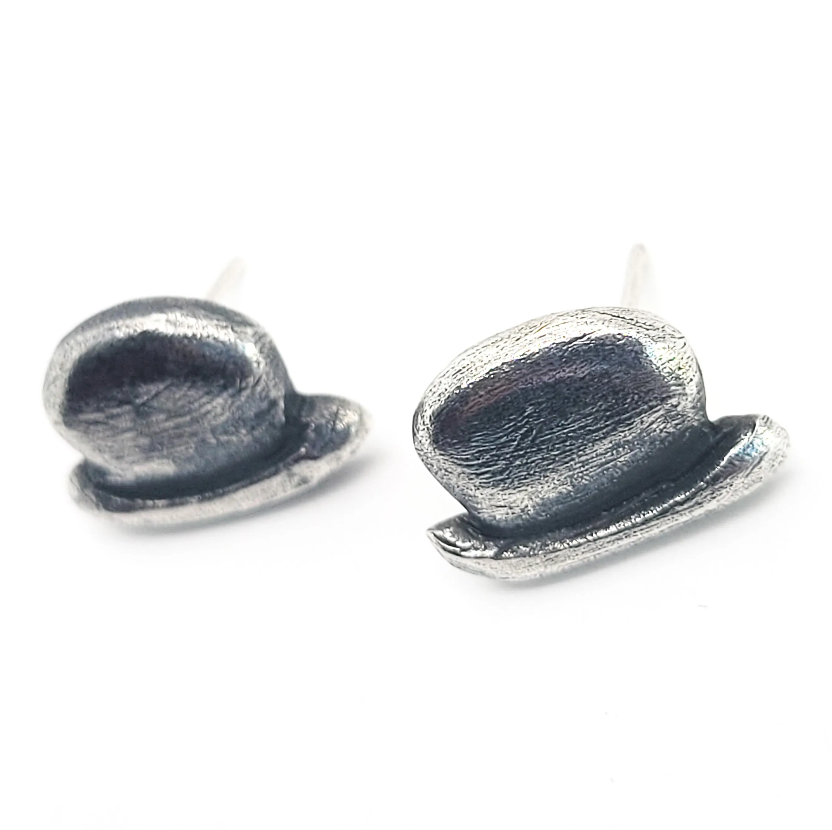 Darby bowler hat vintage detailed sterling silver stud earrings dapper