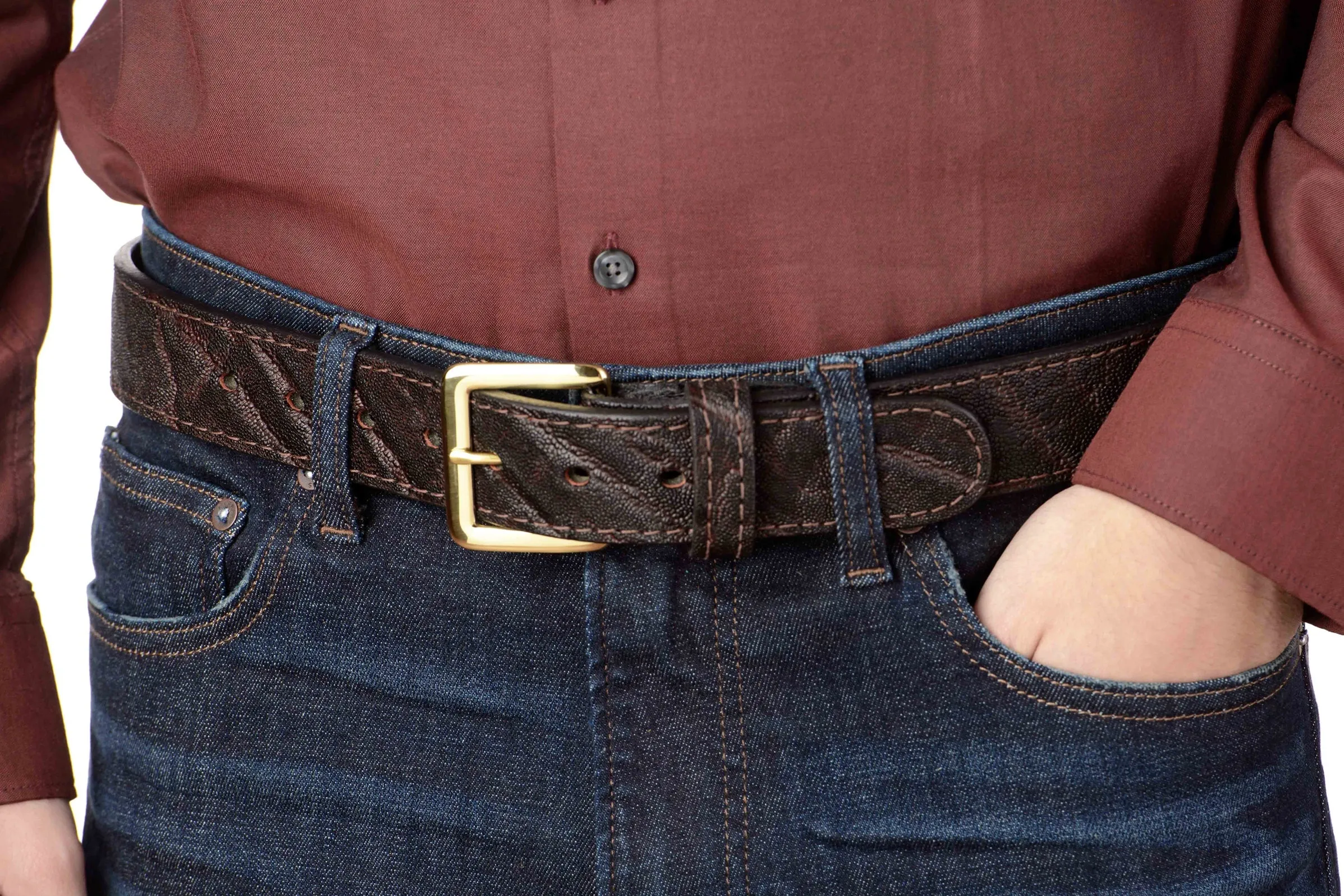 Dark Brown Elephant Money Belt With 25" Zipper