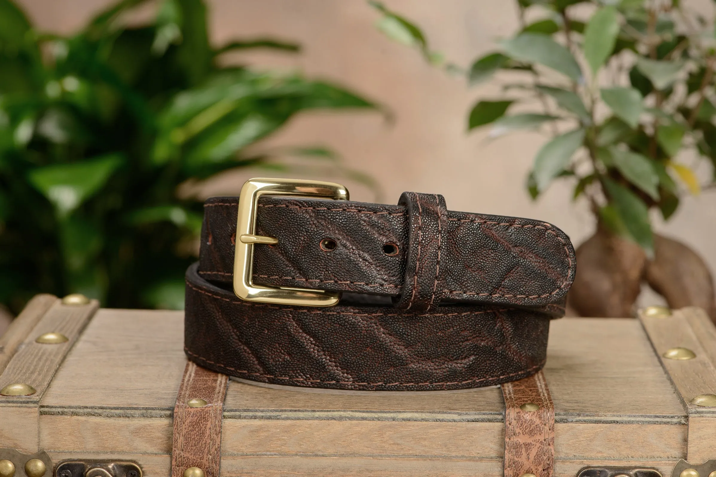 Dark Brown Elephant Money Belt With 25" Zipper