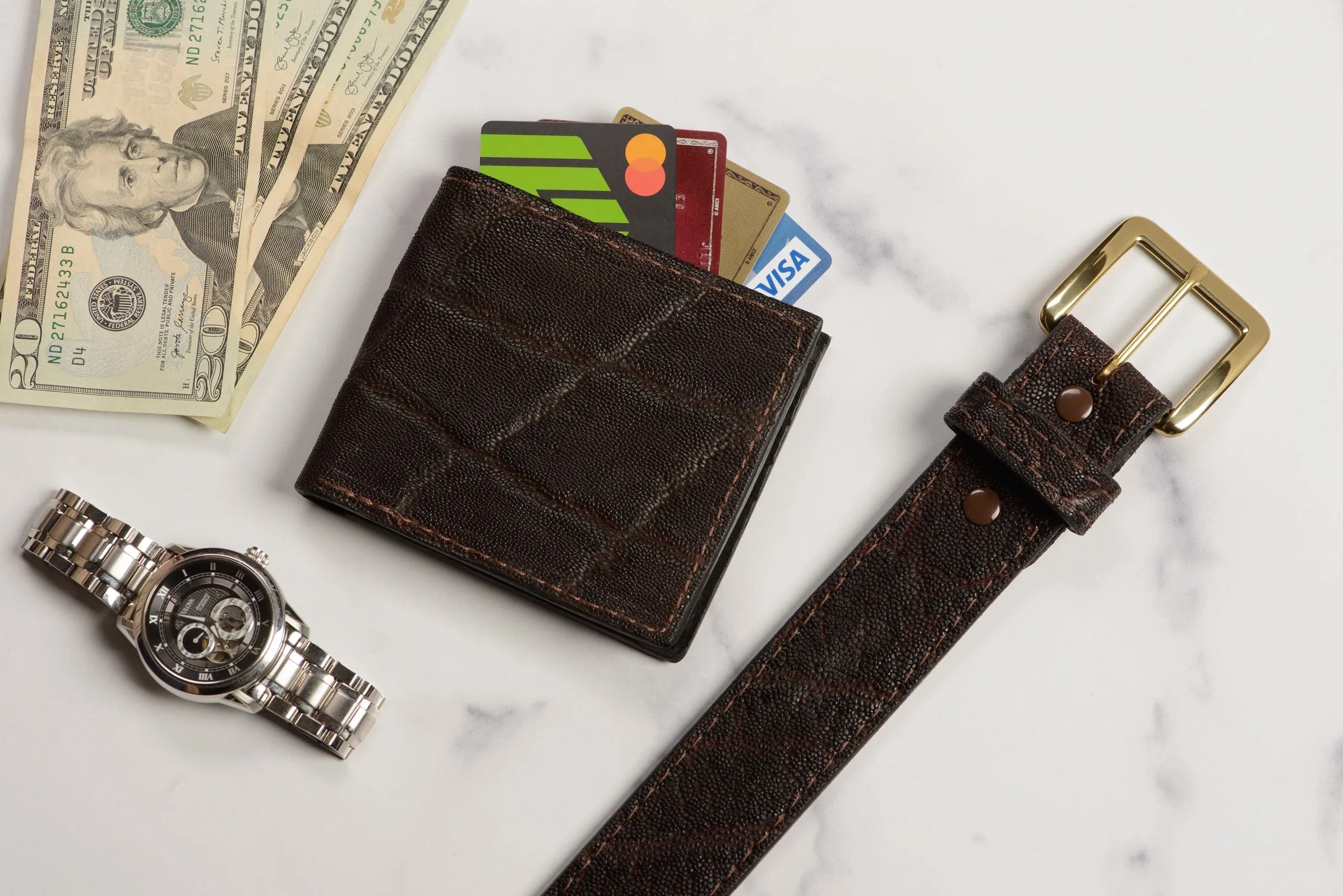Dark Brown Elephant Money Belt With 25" Zipper
