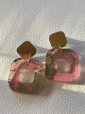 Dconstruct Resin Laminate Square Earrings