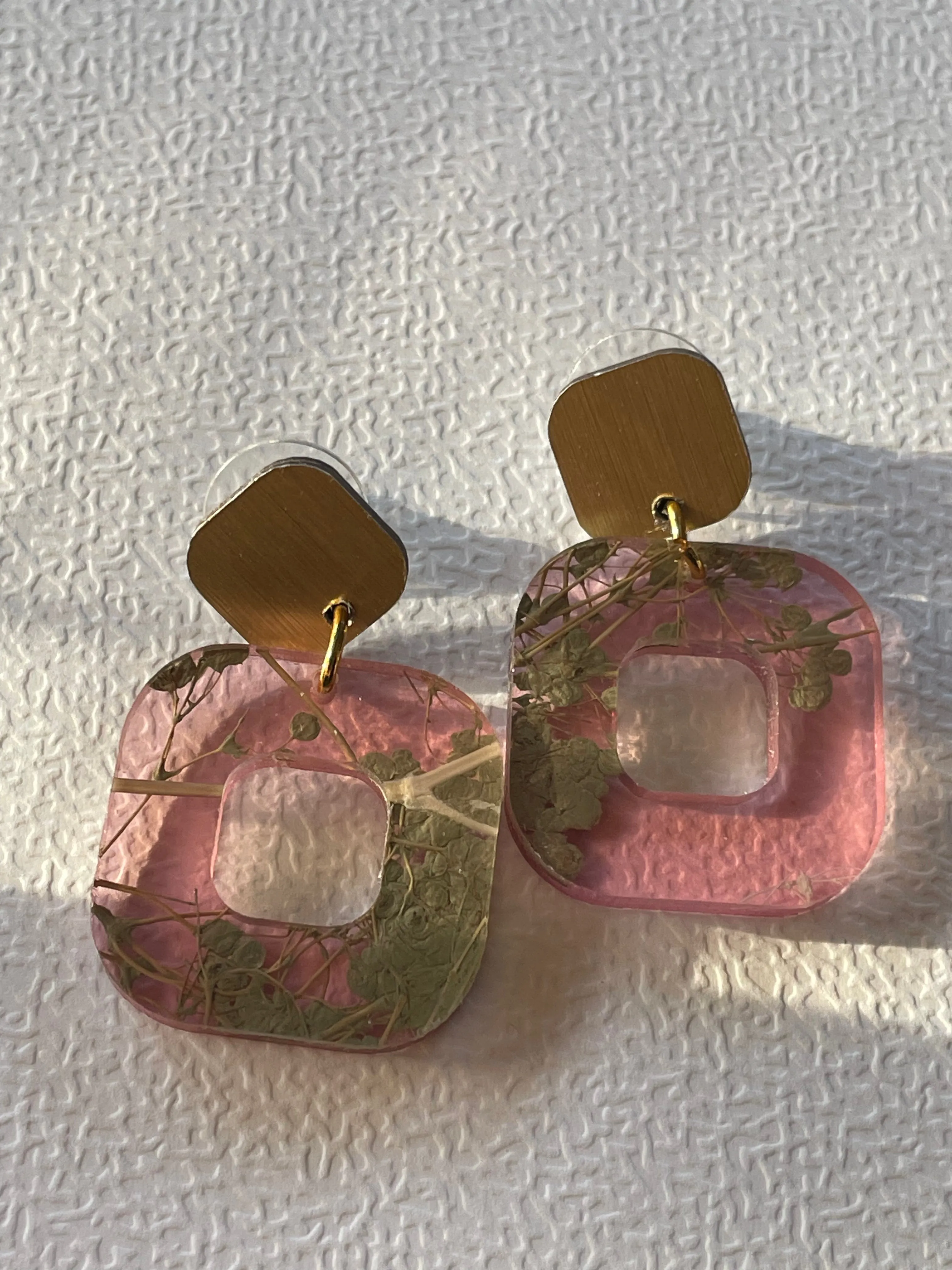 Dconstruct Resin Laminate Square Earrings