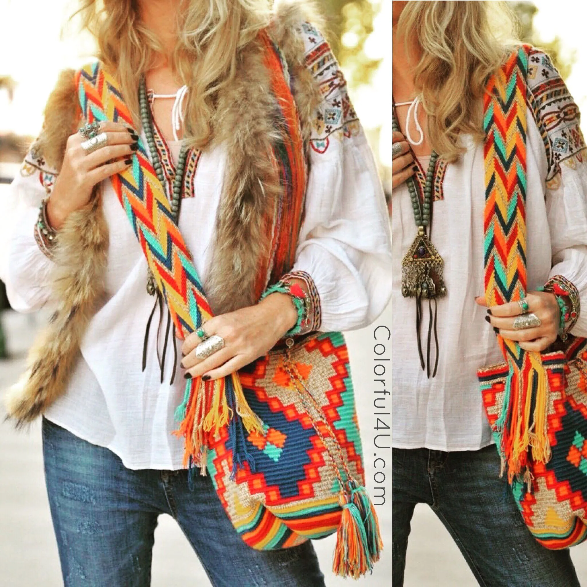 Desert Sunset Beach Bags - Crossbody Large