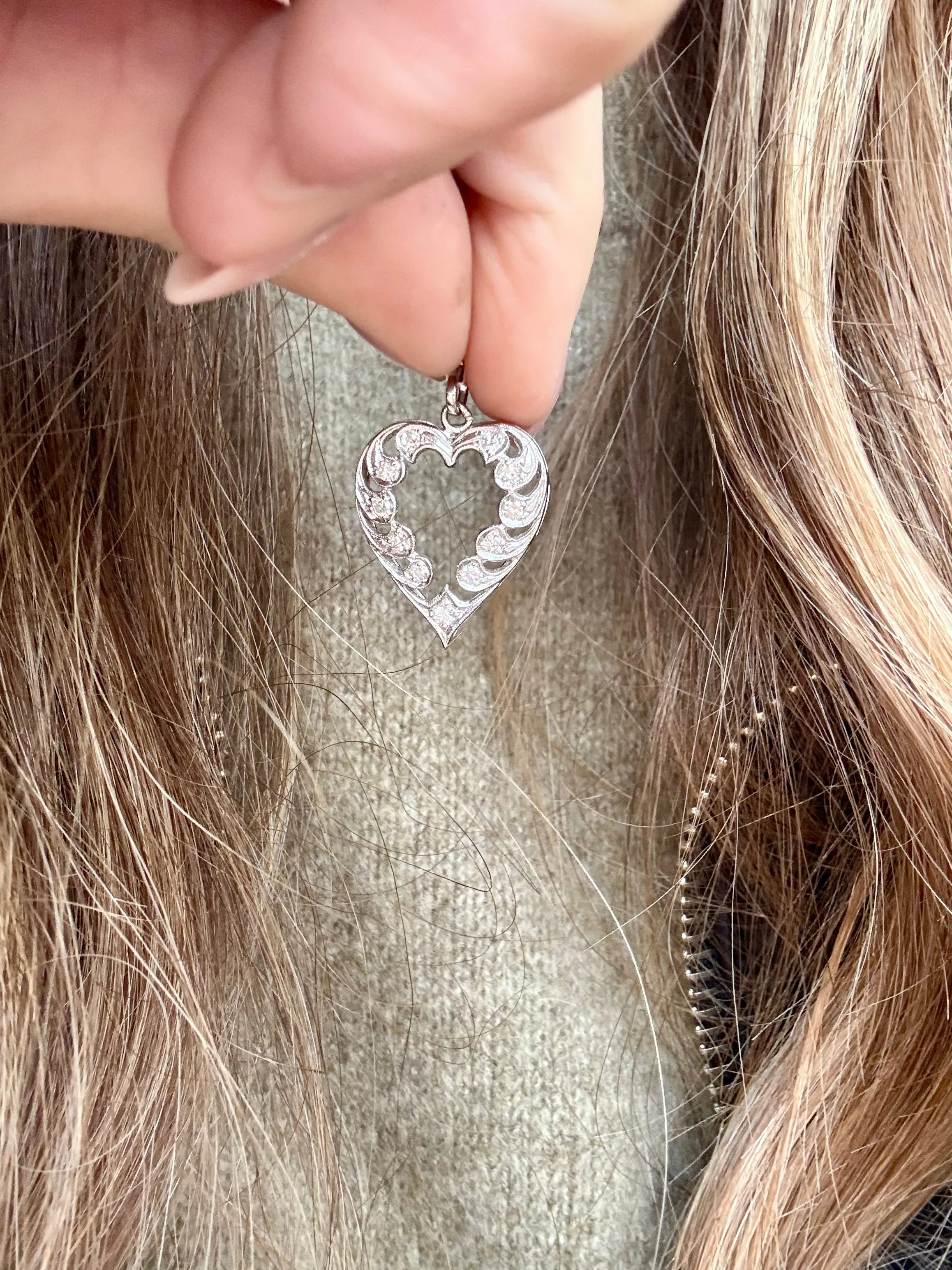 Diamond Heart Charm, 14k