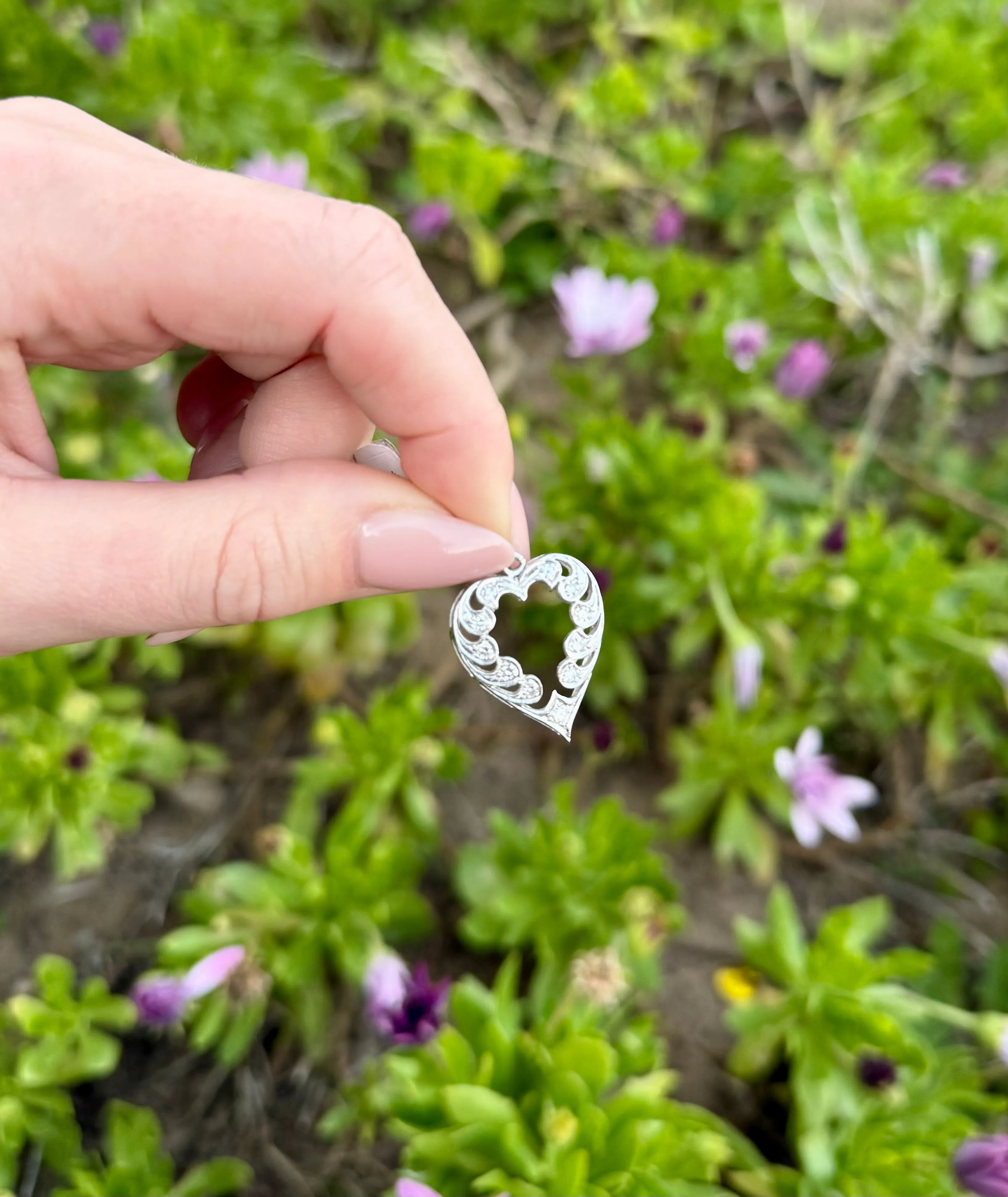 Diamond Heart Charm, 14k