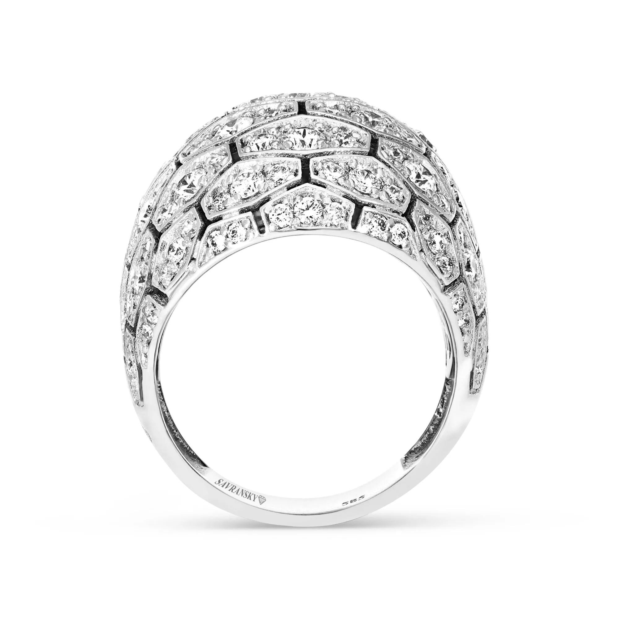 Diamond Pave Dome Cocktail Ring