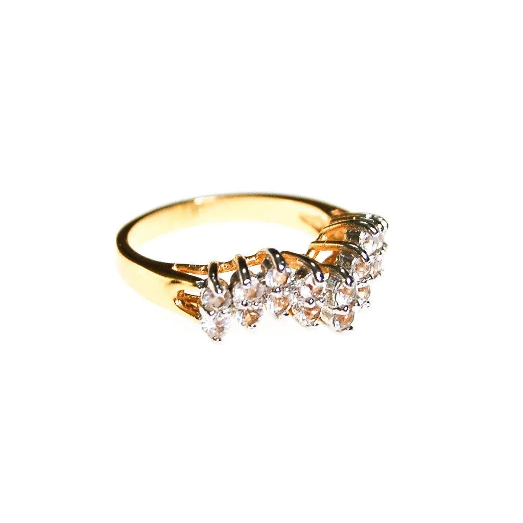 Diamonique Chevron CZ Band Ring