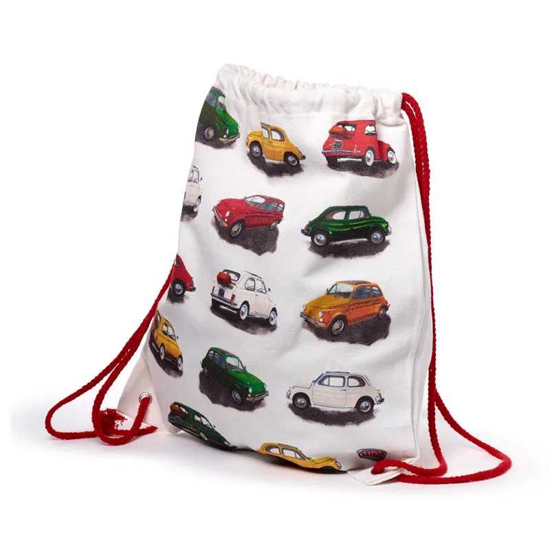 Drawstring Canvas Bag - Fiat 500 Repeat