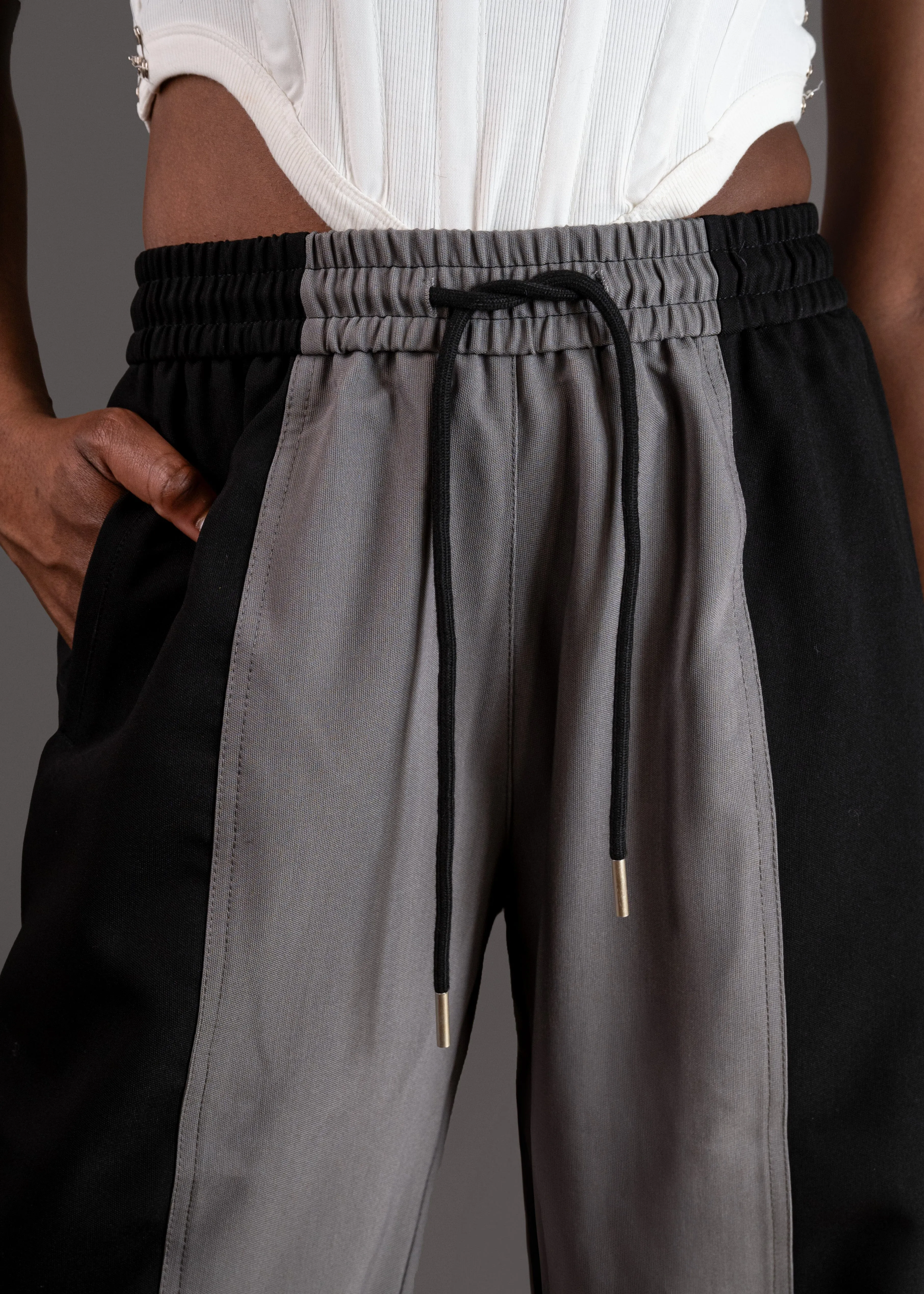Drawstring Contrast Panel Trouser