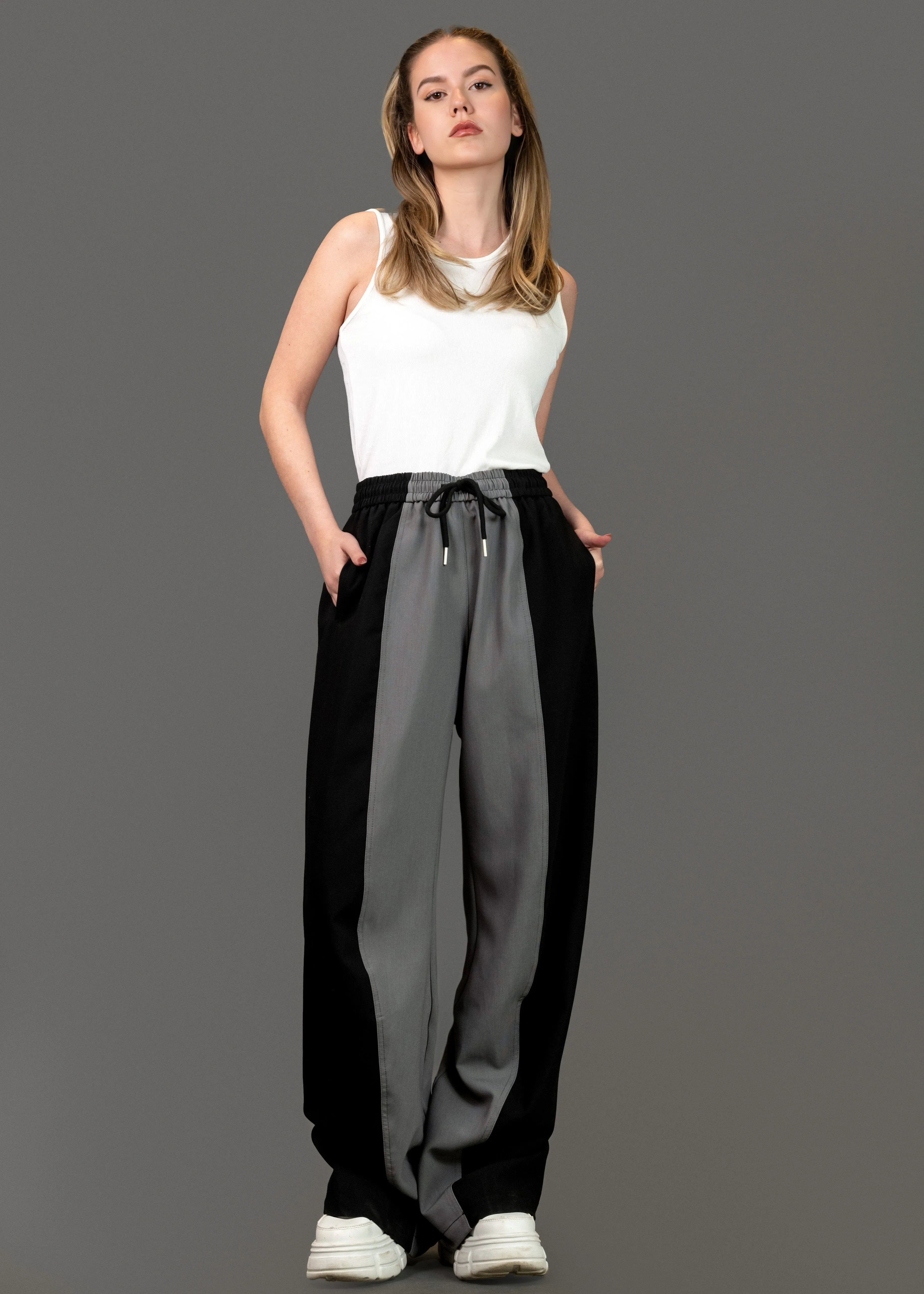 Drawstring Contrast Panel Trouser