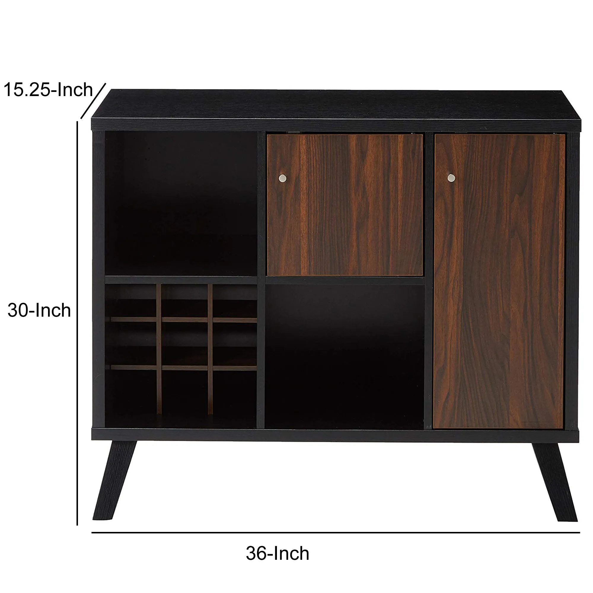 DunaWest Wooden Wine Bar Storage with 2 door cabinet and Storage Cubes