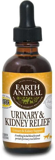 Earth Animal Urinary & Kidney Relief (Pee Pee Formula) Urinary Tract Health for Dogs and Cats, 2Fl oz.