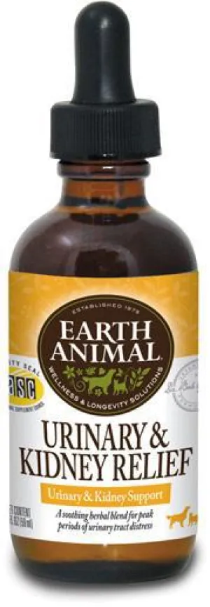 Earth Animal Urinary & Kidney Relief (Pee Pee Formula) Urinary Tract Health for Dogs and Cats, 2Fl oz.