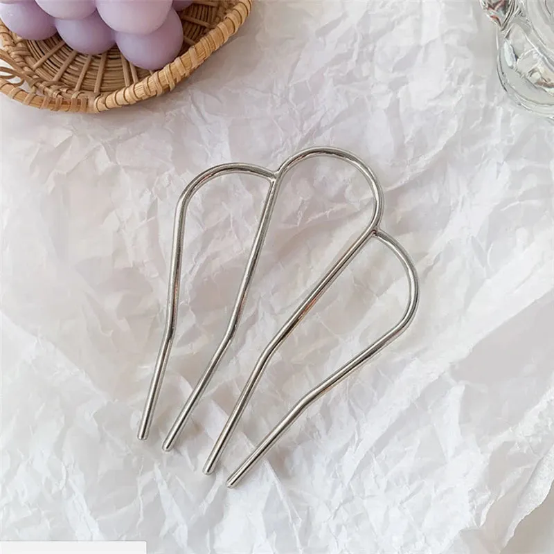 Elegant Gold U-Shaped Hairpin Set