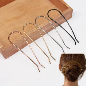 Elegant Gold U-Shaped Hairpin Set
