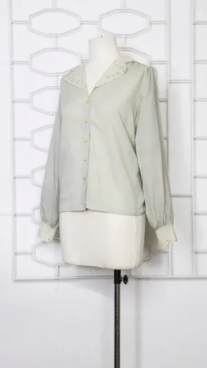 Embroidery Collar Classic Blouse