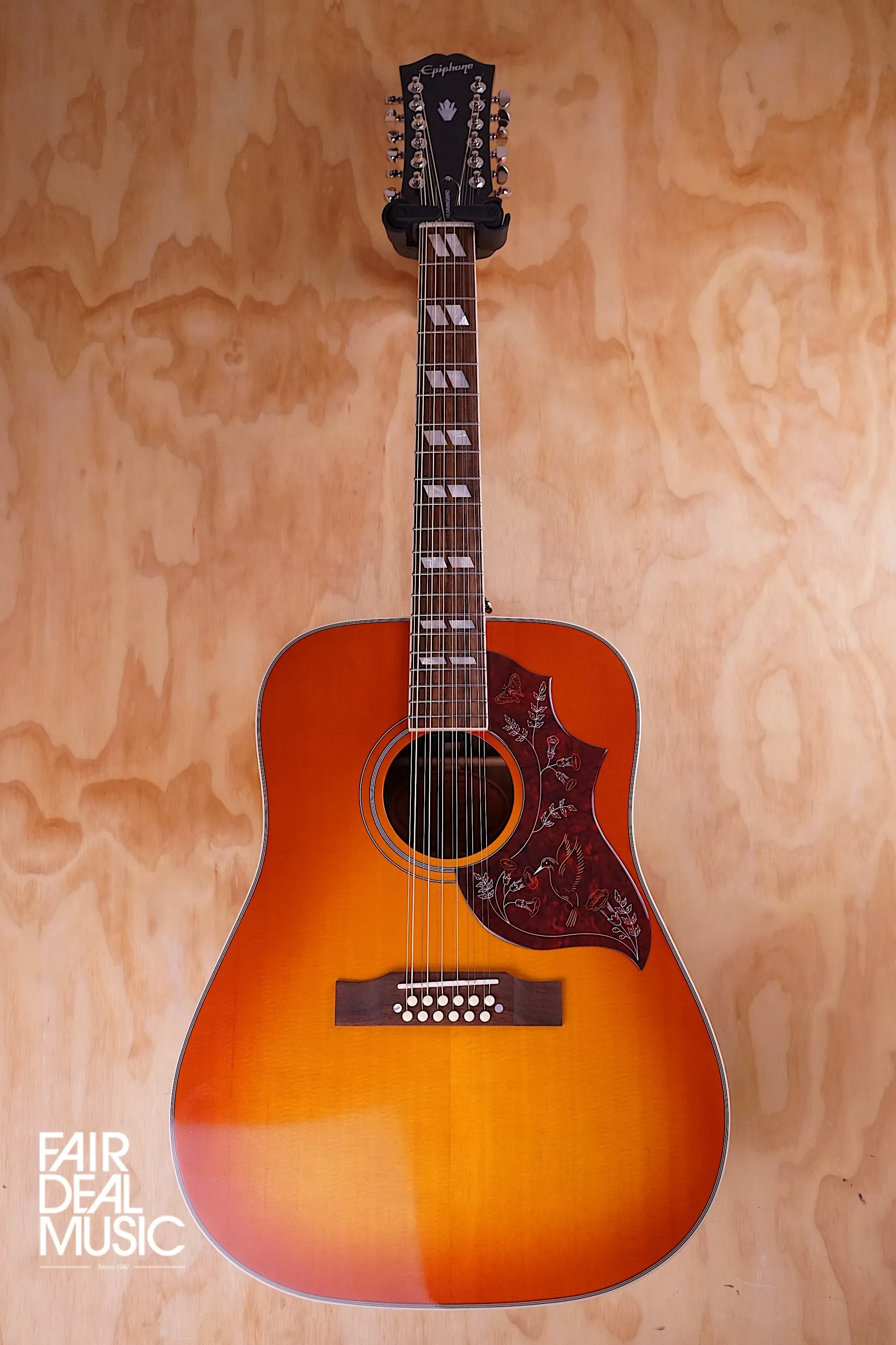 Epiphone Inspired by Gibson Hummingbird 12-string in Aged Cherry Sunburst, USED