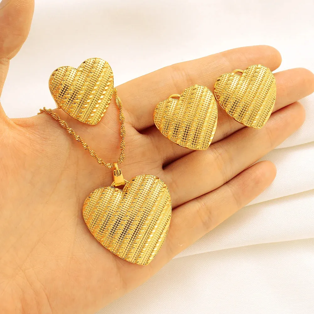 Ethiopian heart shape fashion Jewelry set