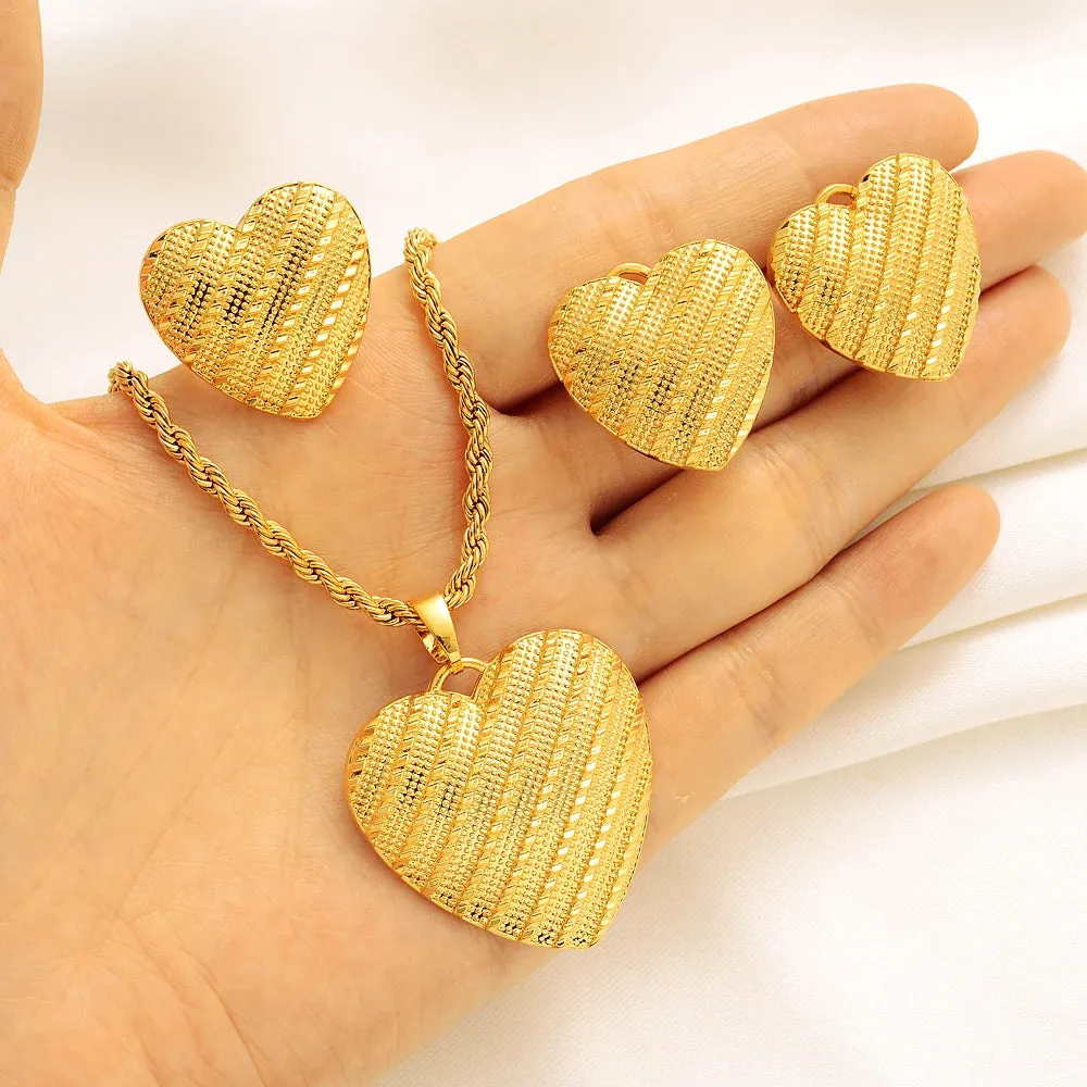 Ethiopian heart shape fashion Jewelry set