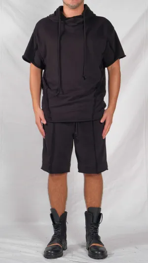 Exposed Stitch Top with Hood